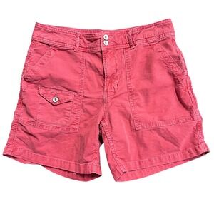 Anthropologie The Wanderer Shorts Size 28 Pink Utility Pocket Cotton Linen Blend